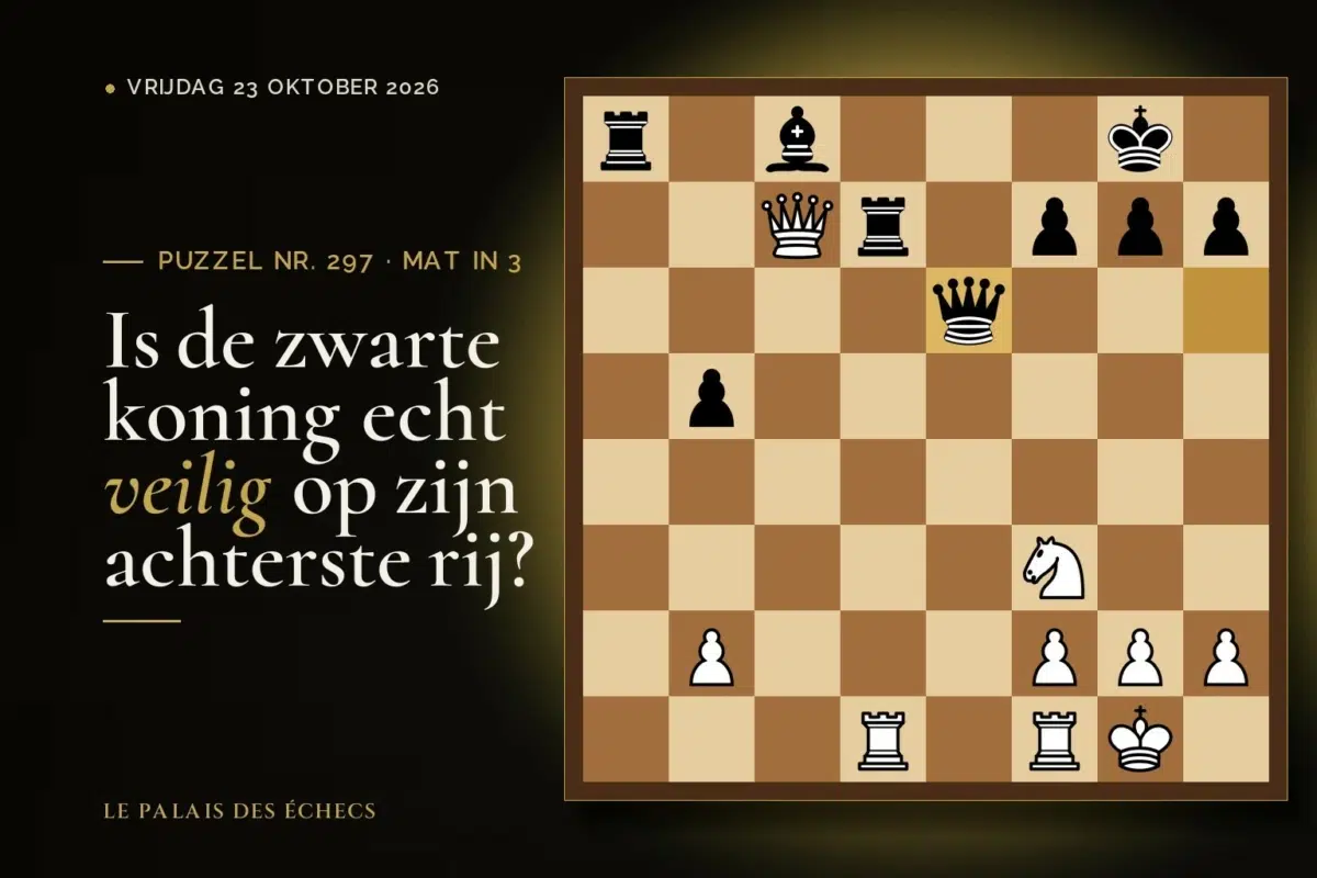 Stelling van schaakpuzzel nr. 297: Wit aan zet en geeft mat in 3