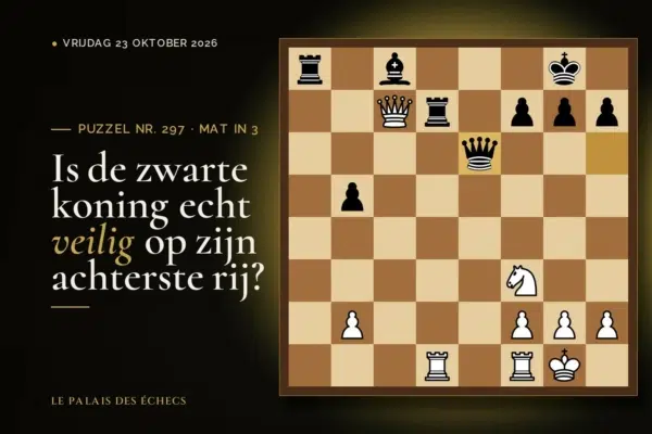 Stelling van schaakpuzzel nr. 297: Wit aan zet en geeft mat in 3