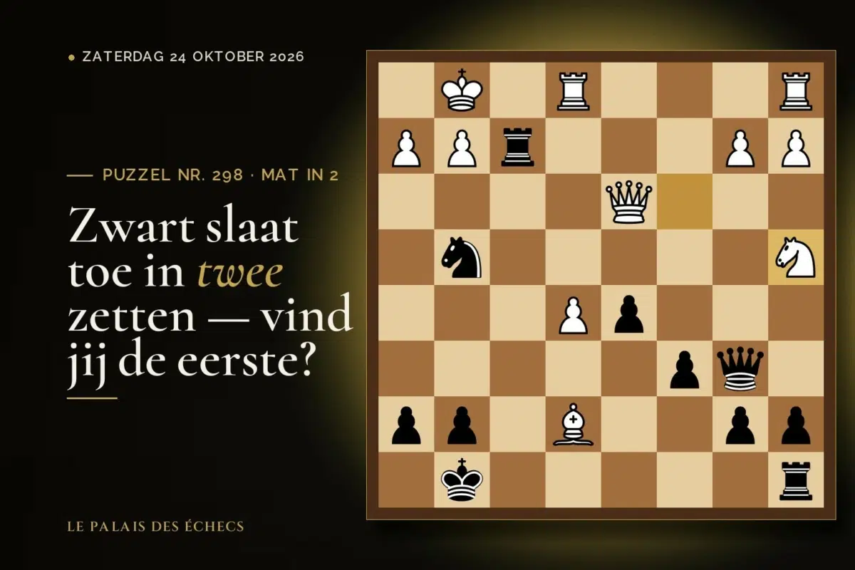 Stelling van schaakpuzzel nr. 298: Zwart aan zet en geeft mat in 2