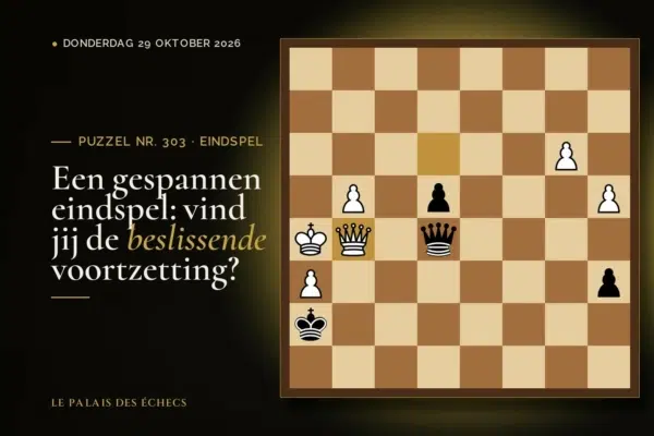 Stelling van schaakpuzzel nr. 303: Zwart aan zet en wint